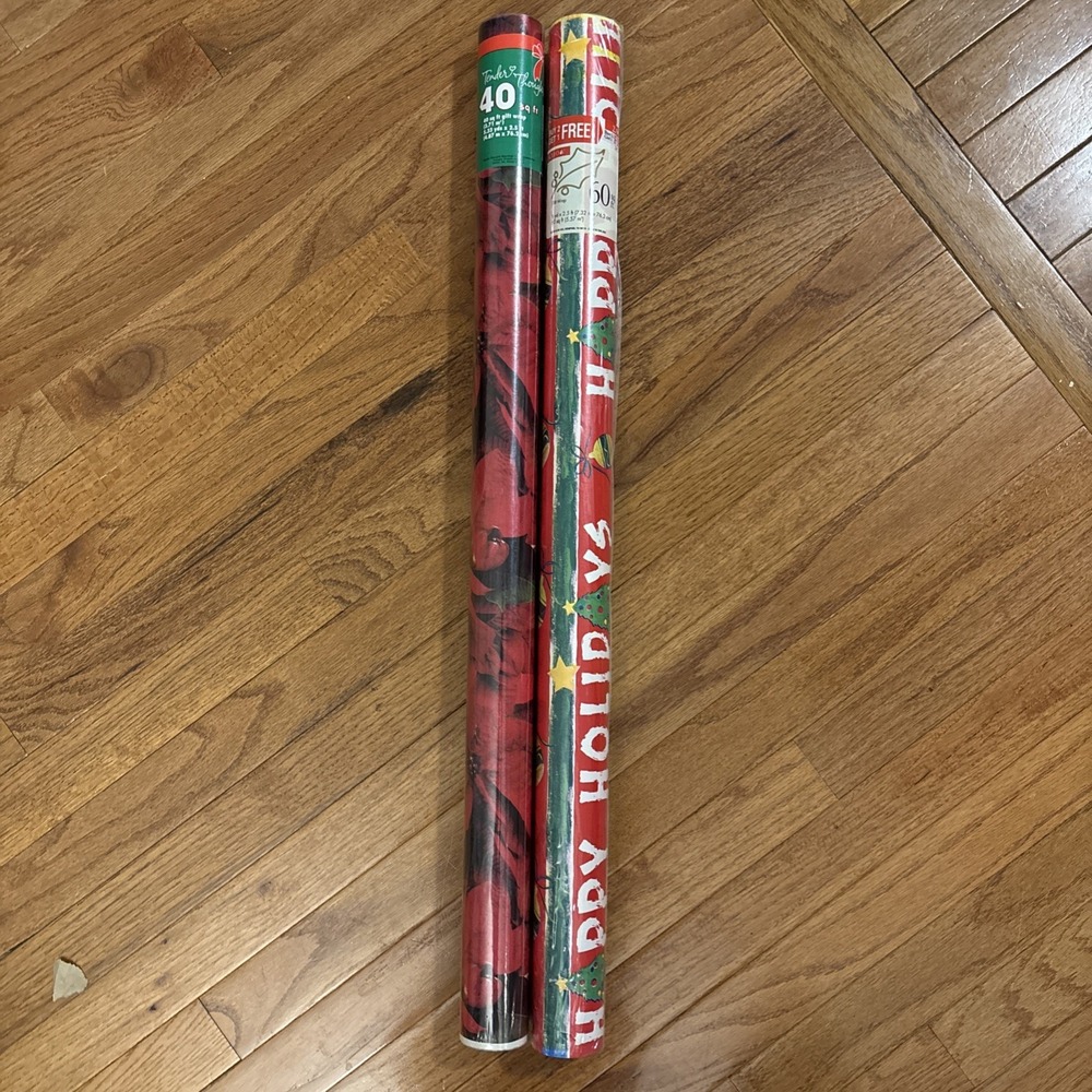 Vintage 2000 Cleo & Tender Thoughts Christmas Wrapping Paper 100 sf Y2K NEW
